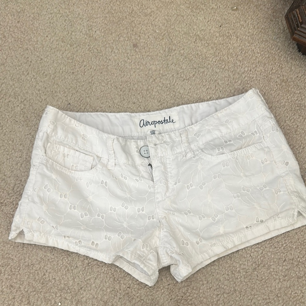 Aeropostale White Jean Shorts Casual Summer Essential